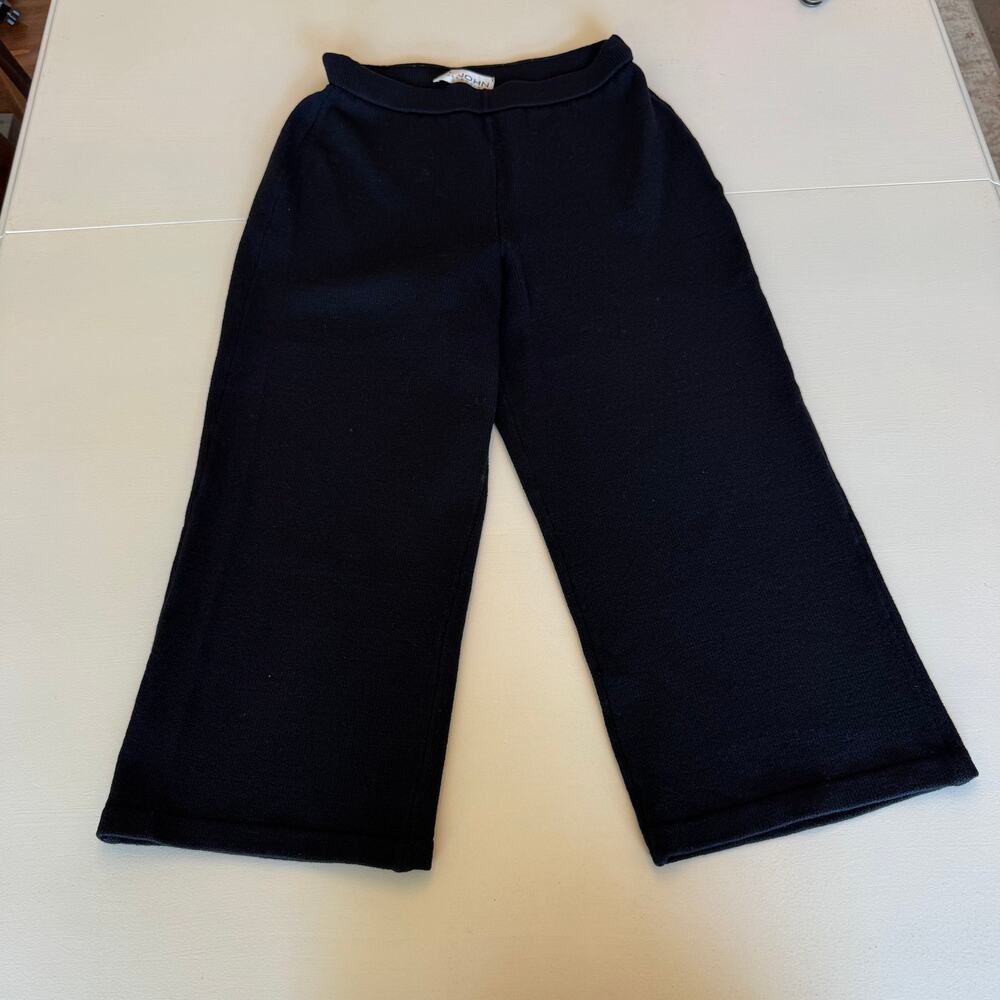 St. John Collection Santana Knit Wide Leg Pull On Pants Size 4 Elastic Waist